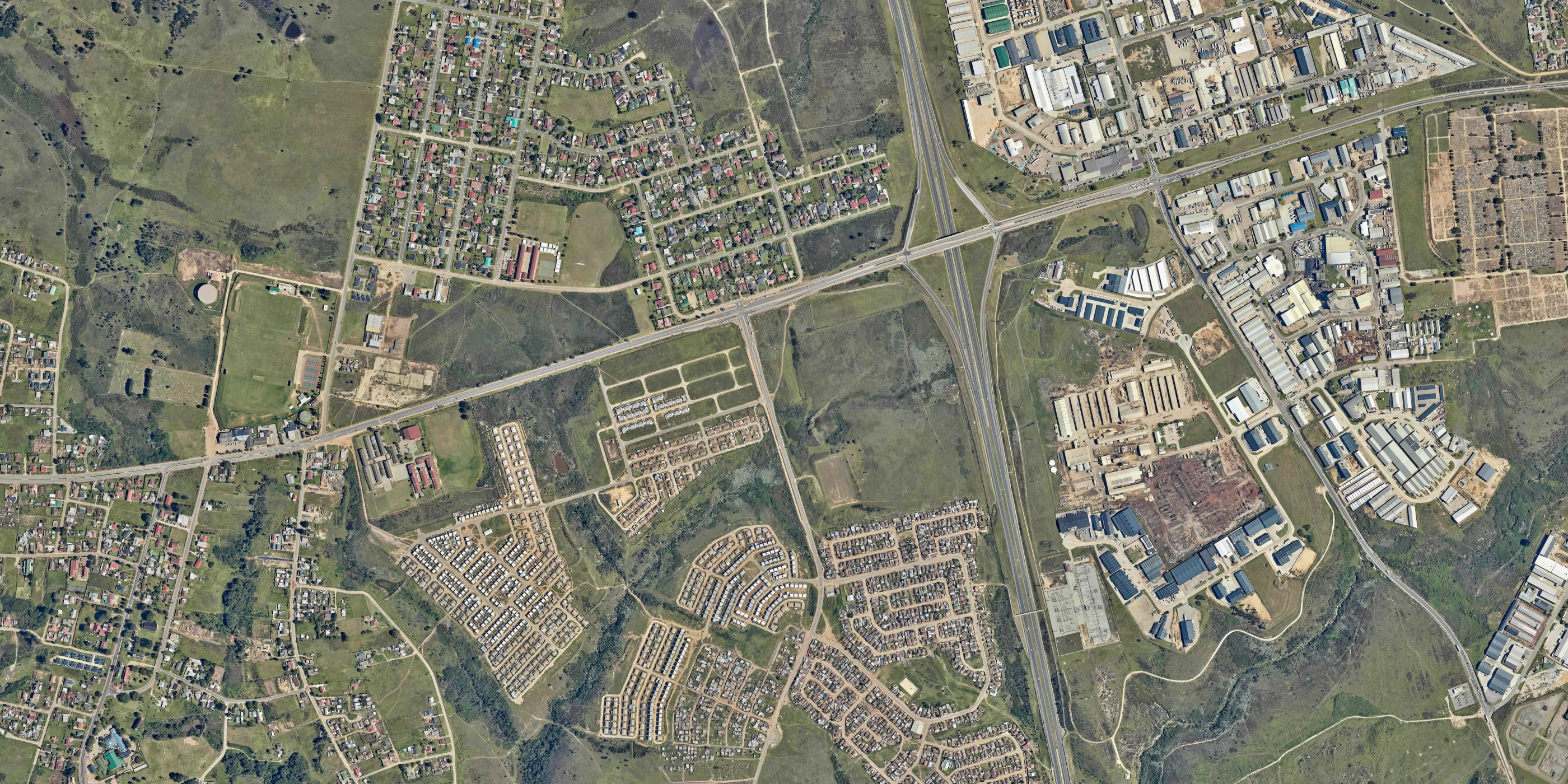 Aerial view of the Beach Road and York Street corridor in George